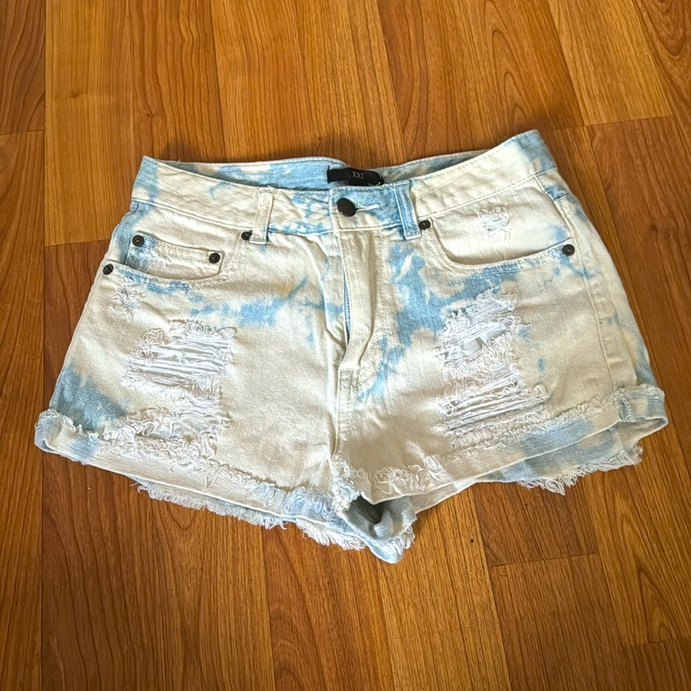 Tie dye denim shorts size 26